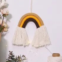 Rainbow Home Decoration Handmade Cotton Woven Wall Hanging
