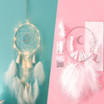 Moon Dream Catcher Feather Pendant Handmade Material Package