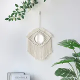 Nordic Devil's Glasses Decoration Woven Handmade Cotton Thread Tapestry Mirror Bedroom