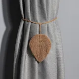 Woven Pastoral Thin Lanyard Curtain Buckle Leaf Curtain Strap Rope Tie