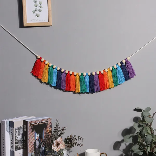 Rainbow Tassel Wall Hanging Wall Decoration Bedroom Decoration Girly Gift