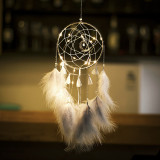 Moonlight Wrapped Light Feather Dream Catcher Wind Chime Ornaments Home Accessories