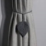 Woven Pastoral Thin Lanyard Curtain Buckle Leaf Curtain Strap Rope Tie