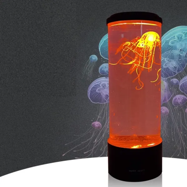 Medium Cylindrical LED Jellyfish Light USB Colorful Color Changing Jellyfish Night Light