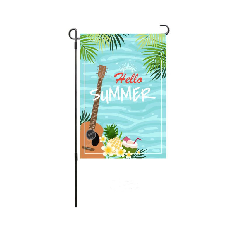 Guitar Garden Outdoor Courtyard Flag Decoration Double-Sided Holiday Flag
