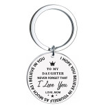 Inspirational Gift Birthday Gift To My Granddaughter Grandson Keychain With Stainless Steel Key Chain Ring Keyrings From Mom Dad Never Forget That I Love You Forever