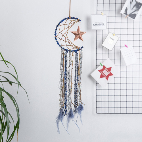 Star and Moon Dream Catcher Bell Pendant