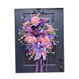 Rose Tulip Butterfly Wreath Front Door Pendant Spring Mother's Day Home Decor
