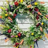 Rose Tulip Butterfly Wreath Front Door Pendant Spring Mother's Day Home Decor