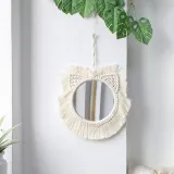 Nordic Devil's Glasses Decoration Woven Handmade Cotton Thread Tapestry Mirror Bedroom