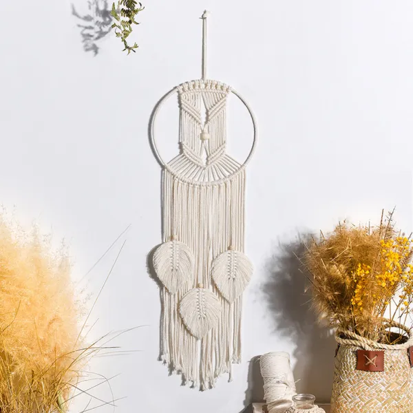 Woven Tapestry Dream Catcher Wall Hanging Leaves Home Decoration