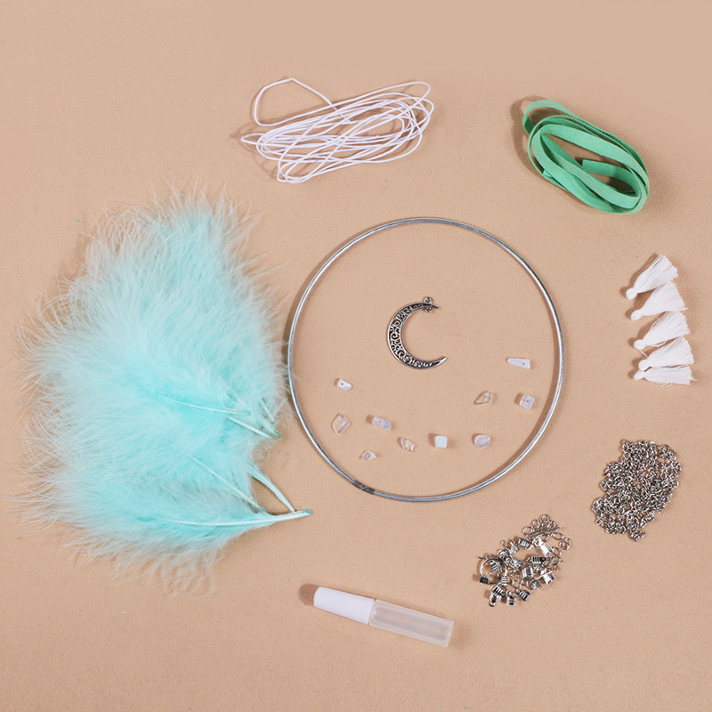 Moonlight Dream Catcher Feather Pendant Handmade Material Package
