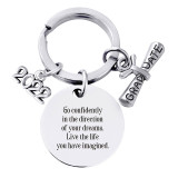Graduation Gifts Keychain for Class of 2022 Round Inspirational Gift Key Ring