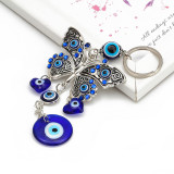 Blue Evil Eye Keychain Hanging Lucky Butterfly Decor