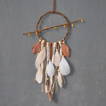 Rattan Entwined Dream Catcher Feather Lamp Pendant