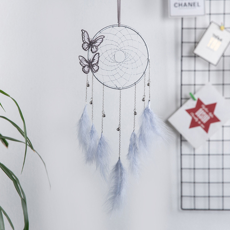 Moonlight Butterfly Feather Dream Catcher Wind Chime Ornaments Home Accessories
