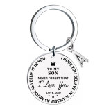 Inspirational Gift Birthday Gift To My Granddaughter Grandson Keychain With Stainless Steel Key Chain Ring Keyrings From Mom Dad Never Forget That I Love You Forever