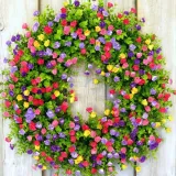 Rose Tulip Butterfly Wreath Front Door Pendant Spring Mother's Day Home Decor