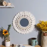 Nordic Mirror Decoration Woven Handmade Cotton Tapestry Mirror Bedroom