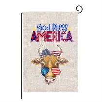 USA Independence Day Garden Flag Cow Flag Slogan Courtyard Outdoor Decoration
