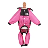 Dog Waterproof Raincoats Lightweight Hood Poncho Jacket with Reflective Strap