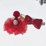 Pet Birthday Adjustable Lace Hat and Bow Tie Set