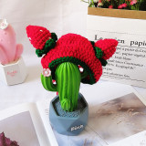 Pet Costume Adjustable Cat Dog Fruit Hats Handmade Knitted Strawberry Hat
