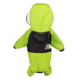 Dog Waterproof Raincoats Lightweight Hood Poncho Jacket with Reflective Strap