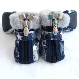 Dog Shoes Boots Paw Protectors Fleece Warm Snow Booties