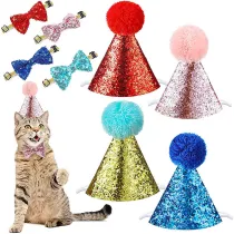 Pet Birthday Adjustable Hat and Bow Tie Set