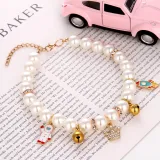 Pearl Bow Removable Safety Clasp Pet Supplies Dog Collar