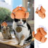Pet Hat Cartoon Cap Chicken Drumsticks Thanksgiving Day Party Headwear For Cat Dog