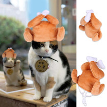 Pet Hat Cartoon Cap Chicken Drumsticks Thanksgiving Day Party Headwear For Cat Dog