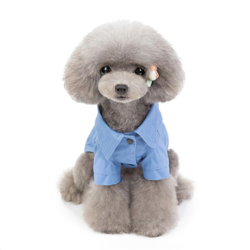 Green Dog Clothes Autumn And Winter Clothes New Small Puppies Color Denim Clothes