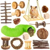 Hamster Rainbow Tunnel For Indoor Hamster With Play Ball And Peek Holes Toy
