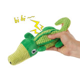 Green Crocodile Plush Vocalizations Interactive Molar Dog Toy
