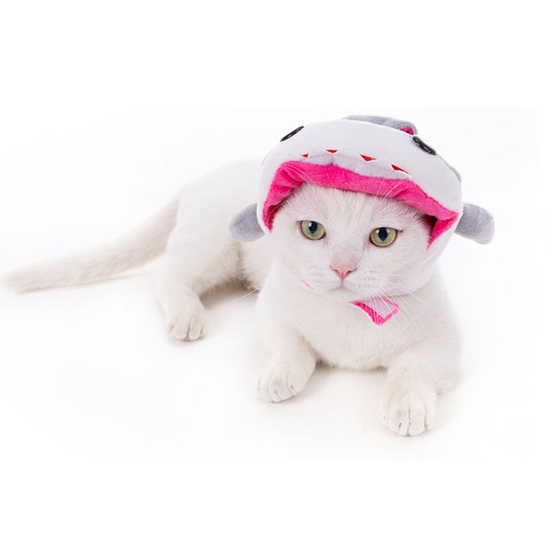 Pet Hat Cartoon Cap Shark Cosplay Party Headwear For Cat Dog