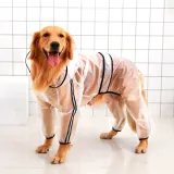 Dog Transparency Waterproof Raincoats Hood Poncho Jacket With Leash Hole