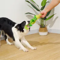Green Crocodile Plush Vocalizations Interactive Molar Dog Toy