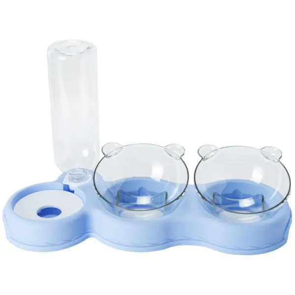 Double Bowl Automatic Drinking Water To Prevent Overturning Cute Cat Rice Bowl