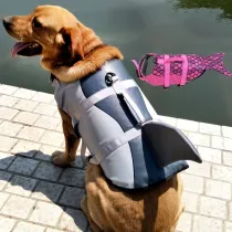 Dog Lifesaver Vests Shark Mermaid with Rescue Handle Safety Swimsuit Preserver for Swimming
