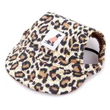 Pet Baseball Cap Sport Hat Outdoor Sunbonnet with Ear Holes and Adjustable Neck Strap