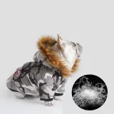 Pet Cat Dog Down Jacket Hoodie Coat Pet Vest Warm Clothing With Pocket