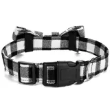 Christmas Plaids Bowknot Double Bow Removable Safety Clasp Pet Supplies Cat Dog Collar