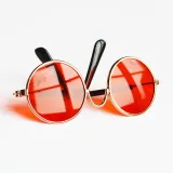 Pet Sunglasses Round Metal Frame With Anti-Slip Strap For Dog Cat
