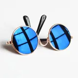 Pet Flash Sunglasses Round Metal Frame With Anti-Slip Strap For Dog Cat