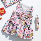 Pet Dog Cat Dress Cute Princess Bowknot Skirt With Harness and Leash