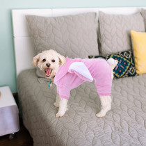 Pet Winter Costume Warm Hoodie Pink Bunny Pajamas Clothes for Dogs Cat