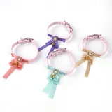 Ribbon Bowknot Bell Double Bow Removable Safety Clasp Pet Supplies Cat Collar