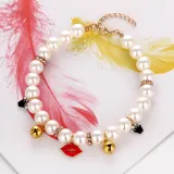 Pearl Bow Removable Safety Clasp Pet Supplies Dog Collar